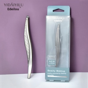 Populaire gekantelde zilveren wenkbrauwpincetten, precieze trimtool, modieus en elegant uiterlijk voor hoogwaardige gebruikers, stabiele vraag. - Product Image 6