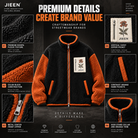 Veste en molleton streetwear personnalisée, veste zippée en sherpa à blocs de couleur, fabricant OEM ODM à marque privée
