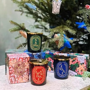 Vela Aromática de Cera de Soja <span class=keywords><strong>Diptyque</strong></span> Hecha a Mano de Edición Limitada, Juego de Caja de Regalo de Lujo para Navidad y Cumpleaños, Aceite Esencial Puro y Natural - Product Image 2