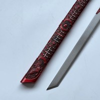 Espada Guerrero Roja Popular de 101 cm y 1.95 kg con Espada Tang Atornillada al Dorso de la Hoja para Colección de Cosplay