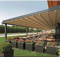 Pergola pliante en aluminium avec revêtement en poudre imperméable, qualité stable, auvent rétractable pour hôtel et restaurant, 15 ans d'expérience en usine