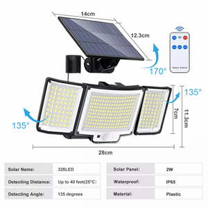 Lámpara <span class=keywords><strong>Solar</strong></span> para Jardín, Impermeable, con Sensor de Movimiento, Reflector, Luz de Pared para Exteriores - Product Image 2