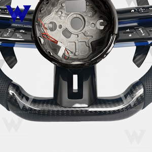 <span class=keywords><strong>Volant</strong></span> en cuir perforé en fibre de carbone bleu, adapté aux Mercedes-Benz W464/W167/W223 <span class=keywords><strong>AMG</strong></span>, avec <span class=keywords><strong>logo</strong></span> central - Product Image 3