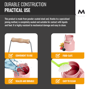 Boîte multifonctionnelle avec poignée de transport 3L-Pichet décoratif vintage en tôle d'acier Conteneur seau de stockage Vase à fleurs en métal - Product Image 3