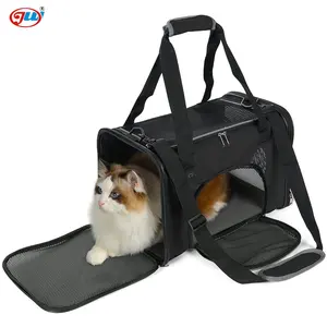 ZYZ PETドッグキャリア、猫のバックパック航空会社が承認した平均的な中小子猫ハイキング用のソフトサイド子犬トラベルバッグ