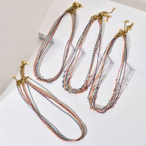 قلادة حبل ملونة أنيقة D783 متعددة الألوان مع مشبك من الفولاذ المقاوم للصدأ بالجملة - Product Image 1