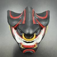 Masque japonais en résine Oni Samurai demi-visage, masque démoniaque Mempo Cosplay Kabuki pour hommes, accessoire de fête d'Halloween