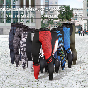 Vêtements de sport pour hommes en gros, leggings de compression personnalisés pour la salle de sport, entraînement, hiver, fitness, course à pied, séchage rapide, antibactérien, tricotés - Product Image 2