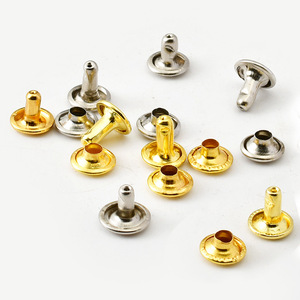 Rivets à double capuchon en métal Mugu, plaqués argent et or, clous décoratifs en fer pour sacs, accessoires vestimentaires durables - Product Image 3