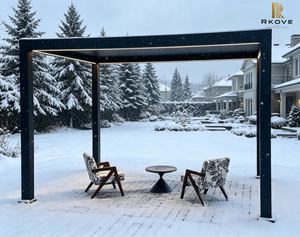 Pergola à toit ouvrant en aluminium RKOVE RK-E1, structure d'ombrage pour jardin, gazebo extérieur avec revêtement poudré, pergola extérieure pour terrasse - Product Image 5
