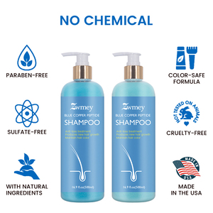Set de Cuidado Capilar de Marca Privada Personalizado, Péptido de Cobre Azul, Reparación del Cuero Cabelludo, Prevención de la Caída del Cabello, Champú y Acondicionador Orgánico de 500 ml - Product Image 3