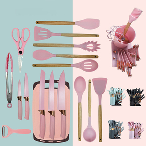 Juego de utensilios de cocina de silicona para cocina antiadherente, juego de utensilios de cocina de silicona, juego de 20 piezas, cuchillo de cocina, cuchara - Product Image 6