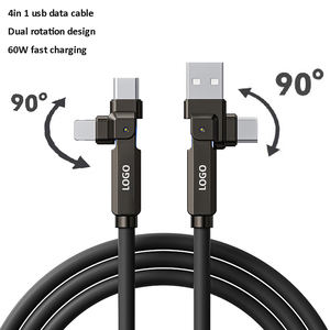 Chargeur de téléphone portable à charge rapide 60W avec rotation 4 en 1, câble de données de charge USB de type C - Product Image 1