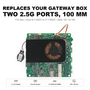 บอร์ดอุตสาหกรรมรุ่<span class=keywords><strong>น</strong></span>ที่ 11 รองรับซีพียู Core I5-1135G7 และ I7-1165G7, พอร์ต LAN แบบคู่ 2.5G, รองรับ DDR4 SO-DIMM 2 ช่อง, รองรับจอแสดงผล 4K, รองรับ M.2 SSD, พอร์ต RS232, แรงดันไฟฟ้า 12-19V, ขนาด 100x100 มม. - Product Image 1