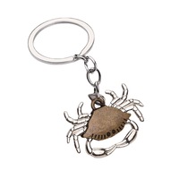 Vente directe du fabricant, porte-clés personnalisé en forme de crabe, cadeau créatif, porte-clés en métal