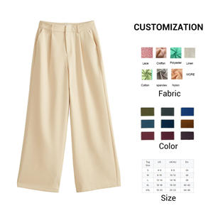 <span class=keywords><strong>Pantaloni</strong></span> a pieghe a gamba larga personalizzati 2024 autunno <span class=keywords><strong>pantaloni</strong></span> chino alla moda Casual dritti eleganti da lavoro da ufficio da donna <span class=keywords><strong>pantaloni</strong></span> da abito <span class=keywords><strong>Beige</strong></span> arricciati - Product Image 6