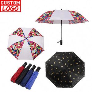 Parapluie portable en nylon de haute qualité à 3 plis avec poignée en plastique, cadeau promotionnel personnalisé pour entreprise - Product Image 5