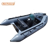 Nouveau Bateau Semi-Rigide Gonflable 4,2 m 2026 avec Coque en V, Console Centrale en Aluminium et Matériau Hypalon, Logo Personnalisé Imprimé pour la Navigation à Rames