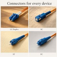 Kabel Patch Fiber Optik APC 3.0mm OM2 OM3 LC SC ST Duplex Single Mode LSZH Berbagai Panjang untuk Penggunaan Dalam Ruangan Pusat Data Sekolah Rumah Sakit