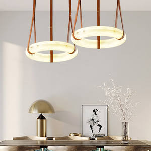 Minimal blanc vente chaude prix de gros laiton inoxydable plafond albâtre suspension moderne pour la maison - Product Image 3