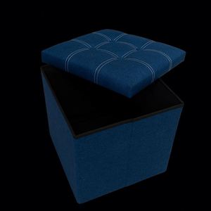 Modern <b>Stool</b> Living Room Furniture <b>Storage</b> Box Fabric Stainless Steel Bamboo Highest Quality <b>Stools</b> - Product Image 4