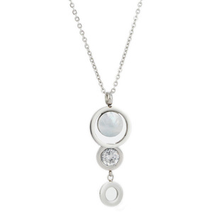 Collar con Colgante de Moda, Anillo Circular Geométrico, Cadena de Acero Chapada en Oro de 18K de Varias Capas, para Uso Diario - Product Image 2