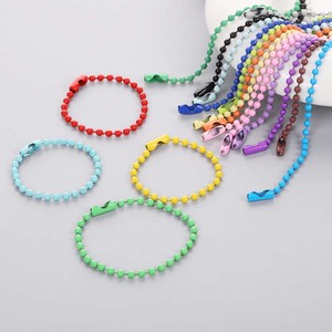 Chaînes de perles sphériques mélangées aléatoires de 12cm pour anneaux principaux/porte-clés/poupées/chaîne d'étiquettes d'empreinte de main pour la fabrication de bijoux faits <span class=keywords><strong>maison</strong></span> - Product Image 5