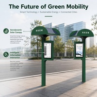 Écran publicitaire solaire autoportant anti-vandalisme 4G 5G pour abri de bus intelligent avec affichage numérique pour centre commercial ZEMSO