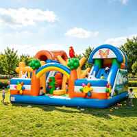 Château gonflable carré avec toboggan pour enfants, trampoline en PVC pour fêtes en plein air, taille personnalisée, OEM