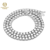 Collier plaqué or 18 carats, argent 925, diamants VVS1, chaîne tennis en moissanite, bracelets à maillons tendance, bijoux hip-hop pour dropshipping
