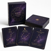 Cartes d'astrologie de naissance personnalisées, jeu de cartes Oracle avec design de roue du zodiaque cosmique, fabrication OEM, vente en gros