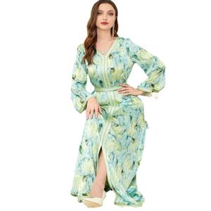 Abaya Jilbab imprimé respirant, vêtements pour femmes du Moyen-Orient, vêtements pour femmes musulmanes de Dubaï, robe turque arabe - Product Image 5