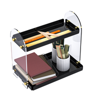 Présentoir en acrylique mobile double couche moderne, étagère de rangement en plexiglas PMMA pour les grands magasins
