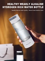 Bouteille Générateur d'Eau Hydrogénée Portable Alimentée par Batterie 450ML 1500-2500ppb SPE PEM, Tasse H2 de Bureau pour Eau Riche en Hydrogène