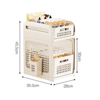 Étagère de rangement de bureau portable à double niveau, durable, pour cuisines, salles à manger, bureaux