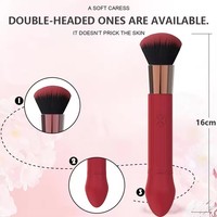 Mini vibromasseur en forme de pinceau à maquillage pour femmes, massage du point G et du clitoris, jouet sexuel pour adultes, rechargeable par USB via application.