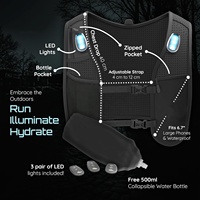 Gilet d'hydratation de course à pied léger et réfléchissant personnalisé, 500 ml, en néoprène respirant, sac de course à pied, sac de jogging