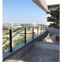304 acier inoxydable fente colonne verre sans poinçon escalier main courante balcon garde-corps 12mm d'épaisseur moderne extérieur balustrade rampes