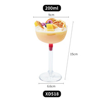 Verres à cocktail populaires Tengqun en plastique ABS à tige fine, gobelets à martini et coupes pour fêtes, origine Chine