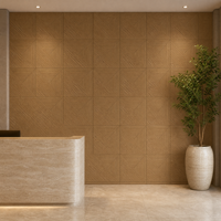 Décoration acoustique contemporaine en PET polyester imprimé UV pour studio à domicile, design mural, panneau mural imprimé UV
