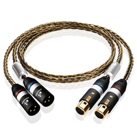 ATAUDIO Câble OCC XLR de haute qualité plaqué argent 2XLR mâle femelle Audio tressé câble micro plaqué or prise Hifi pour microphone