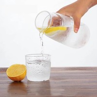 Jarra de Vidrio Borosilicato 2 en 1 Transparente/Ámbar/Gris Hecha a Mano, 750ml/850ml, Resistente al Calor, Apta para Lavavajillas y Microondas