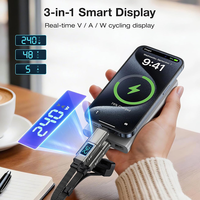 Nouvelle Tendance Câble de Recharge et de Transfert de Données Rapide 4-en-1 en Alliage de Zinc avec Affichage Numérique E-Marker 65W 480Mbps et Lanière Courte pour Porte-clés