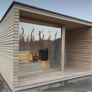 Hiện đại rắn gỗ tuyết tùng đỏ 4-6 người ngoài trời ướt hơi nước phòng tắm hơi cabin với Harvia Bếp điện cho biệt thự sử dụng - Product Image 5