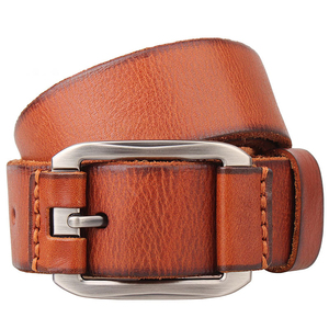 Cinturón de Cuero Genuino de Grano Completo de Alta Calidad, Cinturón Casual de Cuero Real Vintage con Hebilla de Pin para Hombre, Venta al por Mayor de Fábrica - Product Image 5