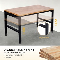 Table de travail sur mesure pour usage domestique, plan de travail en bois massif pour garage, jardin, maison, remise et bureaux