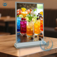 Ewen A4 A5 Boîte à lumière LED rechargeable double face, support de menu en acrylique de bureau, affichage publicitaire pour table de restaurant