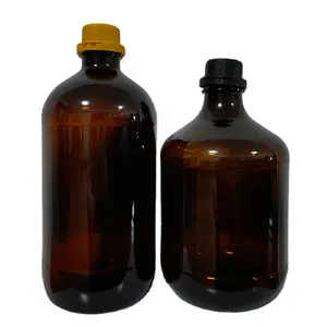 Plastik vidalı sabotaj korumalı 2.5L Amber farmasötik kimyasal cam şişeler yapışan kapak