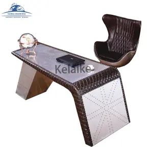 Factory wholesale vintage aluminum jacobsen retro swivel aviator egg chair wings desk for living room furniture