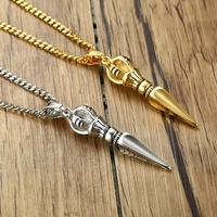 Collier pendentif flèche orthodoxe punk pour homme, en acier inoxydable plaqué or 14 carats, chaîne à maillons, bijoux, anniversaire, vente en gros